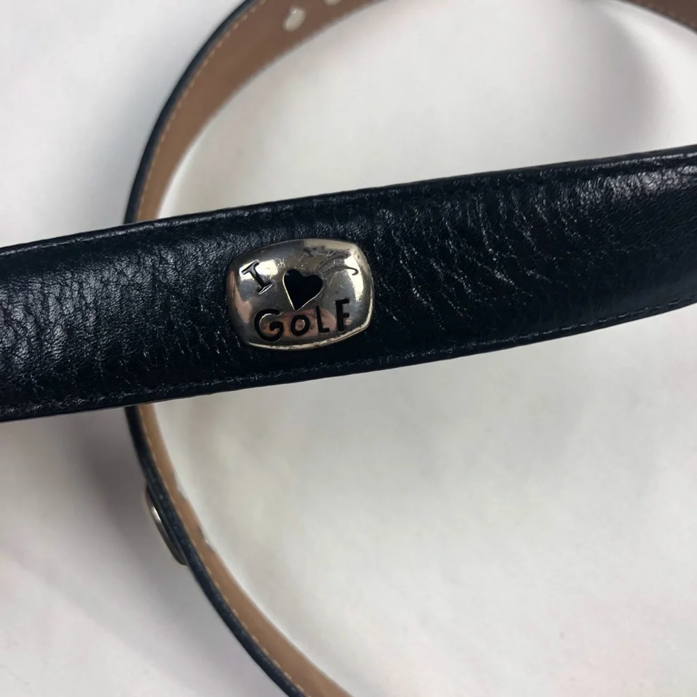 Brighton | Black Leather Belt with‎ Golf Charms